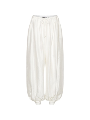 Rotate - Striped balloon pants Bright white